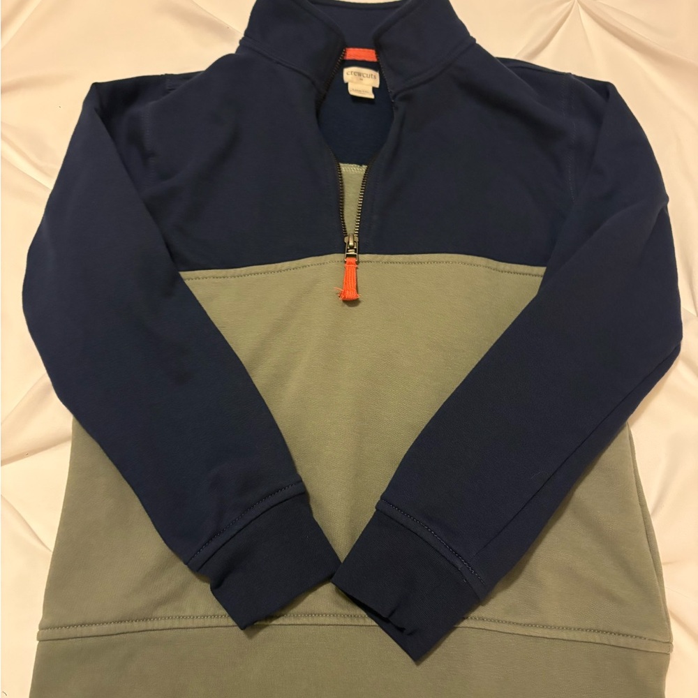 Boy’s Navy and Olive Half-Zip Sweater
